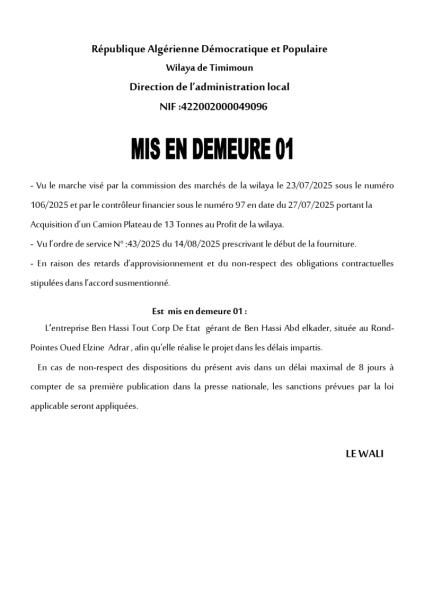 MISE EN DEMEURE O1