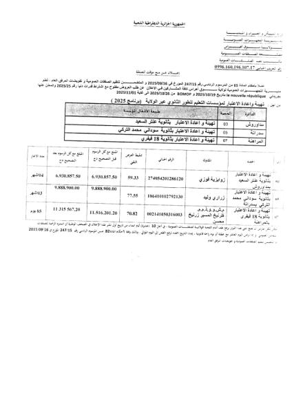 إعلان عن منح موقت للصفقة