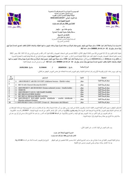 إعلان عن انتقاء اولي