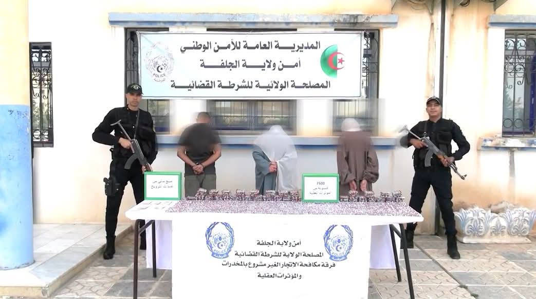 بينهم امرأتان.. الإطاحة بشبكة إجرامية وحجز 7500 مؤثر عقلي بالجلفة