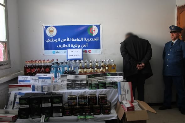 الإطاحة بشخص ينشط في تهريب المشروبات الكحولية والمواد التبغية أجنبية الصنع ومتأتية عن طريق التهريب بالطارف
