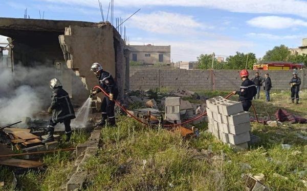 حادث انفجار للغازوحريق بمنزل بحي شرشورة
