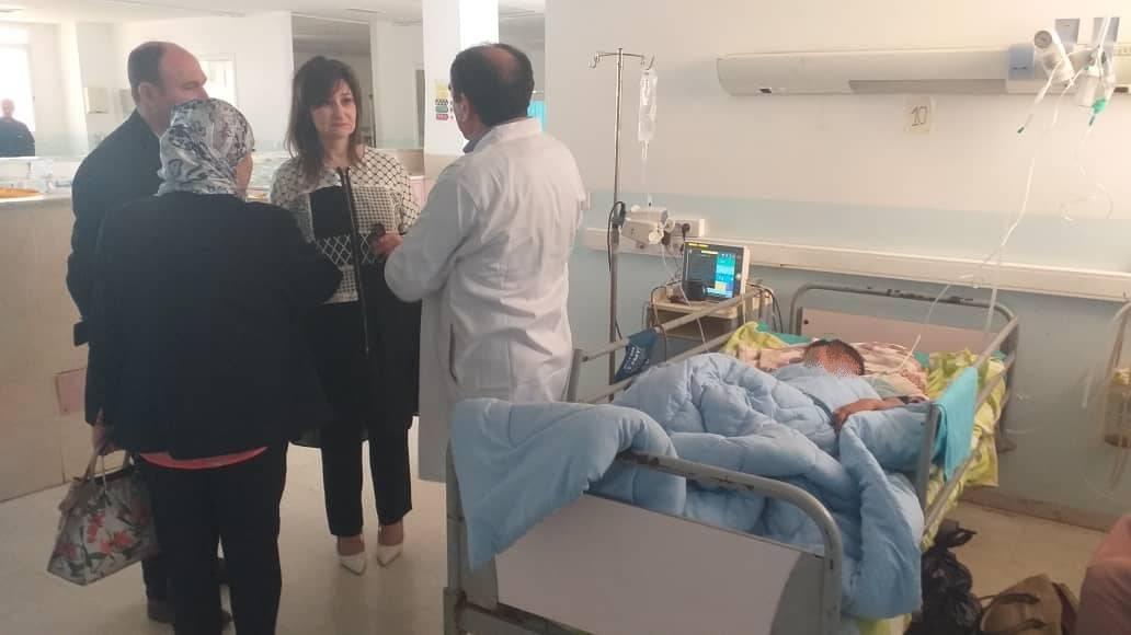 مريم_شرفي المفوضة الوطنية لحماية الطفولة تزور الأطفال ضحايا الحادث الأليم بشاطئ