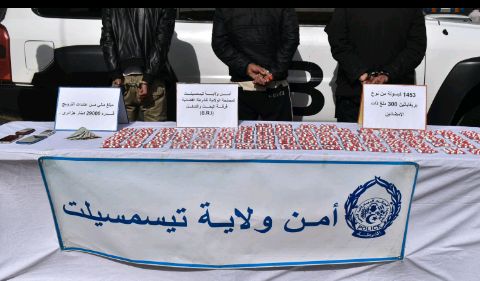 تيسمسيلت  حجز أزيد من 1450 قرص مهلوس والإطاحة بشبكة إجرامية